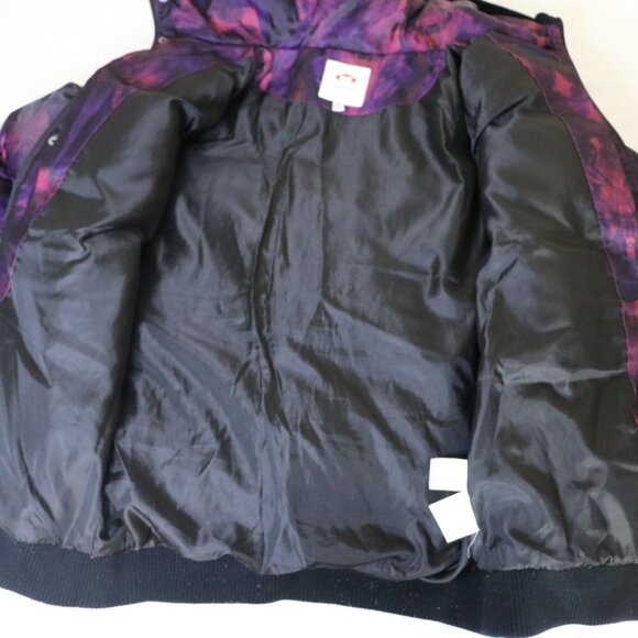 Host Pick Appaman Girls Down Puffer Jacket Hip Length Hooded Purple Black 14 - Picture 5 of 16